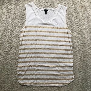 GUC Gold Foiled Striped J.Crew Tank Top